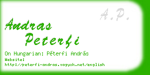 andras peterfi business card